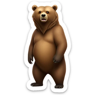 Realistic Grizzly bear standing sticker