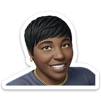 smiling boy with jewelry sticker