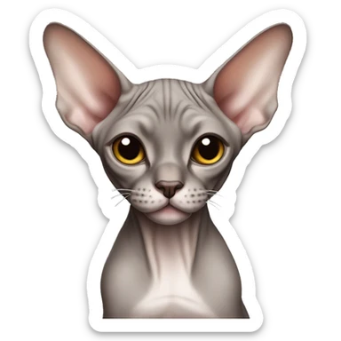 Sphynx cat dark brown and gray  sticker