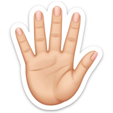one hand emoji with 3 fingers in the middle up, and the thumb and little finger down, showing that 3 fingers are up sticker