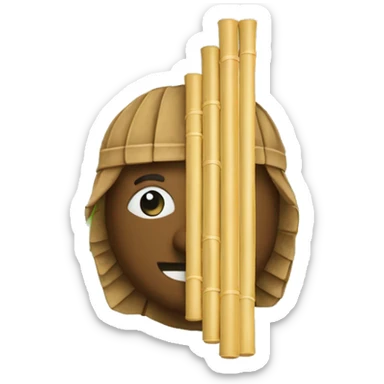 Pan flute amongst reeds sticker