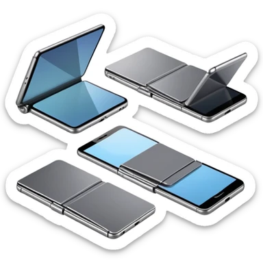 Foldable smartphone being folded and unfolded sticker