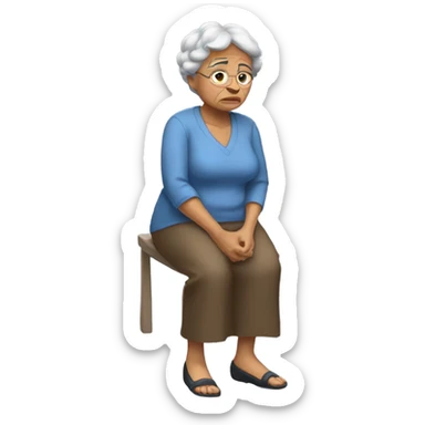 Grandma having pain in back sticker