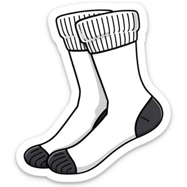 white cotton sock seen from underneath showing detailed sole texture sticker
