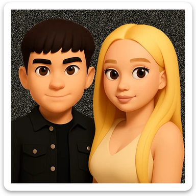 Slightly increase the volume of the upper body of the girl and move her slightly to the right, preserving the style of the image. sticker