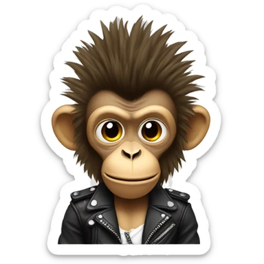 Rockstar monkey with Mohawk sticker