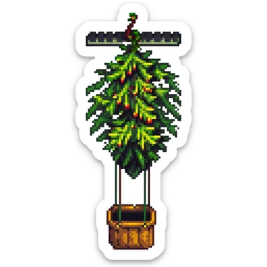 tree hanging upside down from a roof sticker