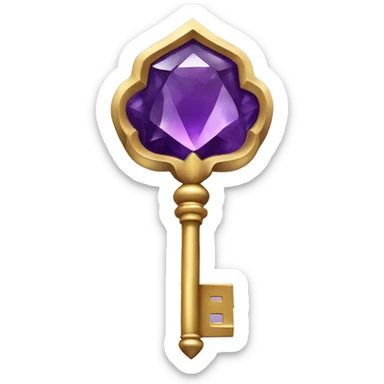 Amethyst key crwn shaped sticker