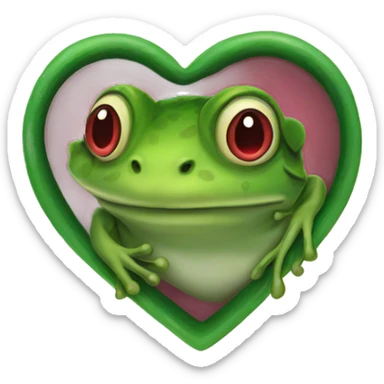 Frog heart  sticker