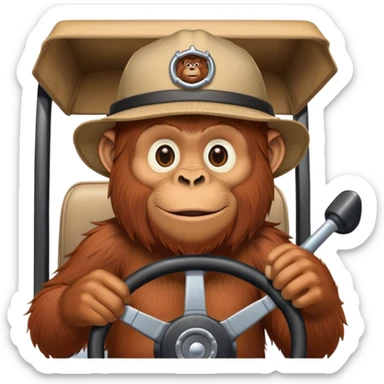 Orangutan driving semi truck sticker