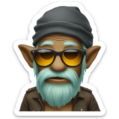 Troll emoji with sunglasses  sticker