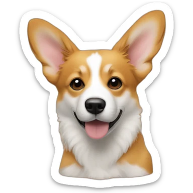 Full Orange furr and corgi East european village dog mix puppy with small leggs with ears down like a jack russel sticker