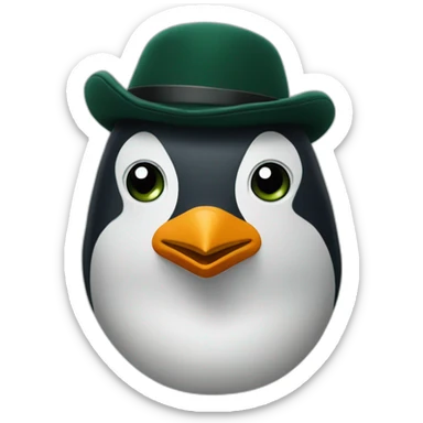 penguin head with a dark green peaky blinders flat cap sticker
