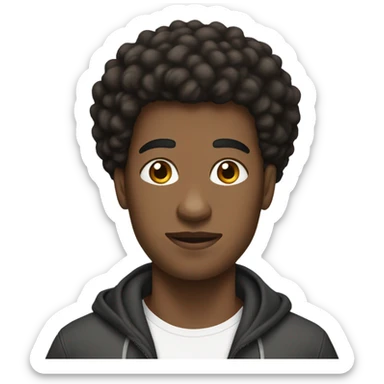 Brown male, dark big afro ,necklace,Nike shoes  sticker
