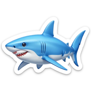 Shark with 3 legs and on those legs are 3 blue shoes sticker