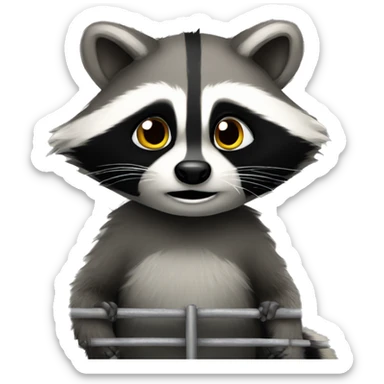 Raccoon in prison sticker