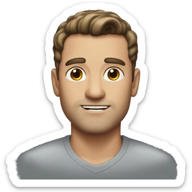 Handsome man with widows peak  sticker