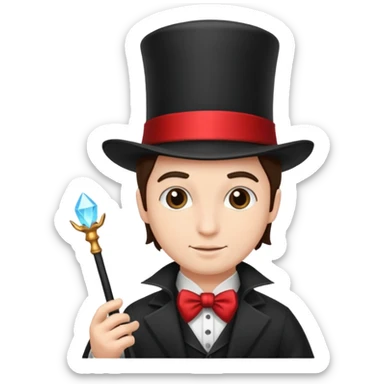 magician with a wand sticker