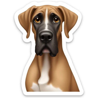 A brown great dane with a black nose sitting  sticker