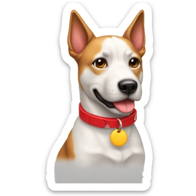 Perro con collar rojo  sticker