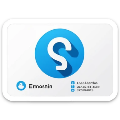 business card with a logo symbol sticker