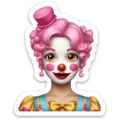 Pretty pink clown girl bows  sticker