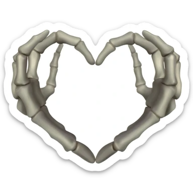 A skeletons hands shaped as a heart sticker