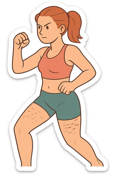 Donna combatte cellulite e ritenzione sticker