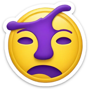 a Wavy yellow rectangle with a purple outline circle in the middle  sticker