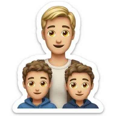 European parents with three sons sticker