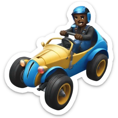 a bugatti hitting the griddy with peelt from fortnite sticker