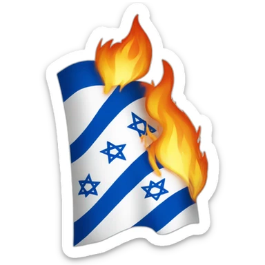 Israël flag With fire on it sticker