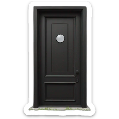 Large windowless rectangular matte black door white th pk ocular handle and a vertical BCD sight Adjace sticker