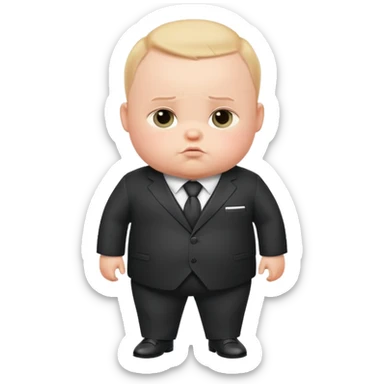 Chubby boss baby with suit sticker