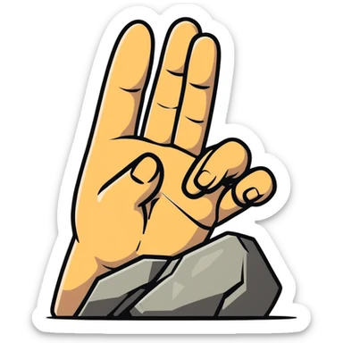 Rock on hand gesture with light skin tone for final slide sticker