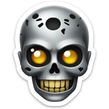 Metal calavera sticker