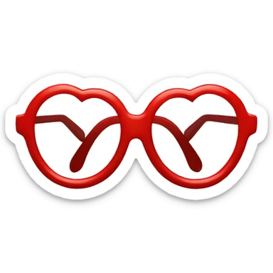 red heart with glasses sticker