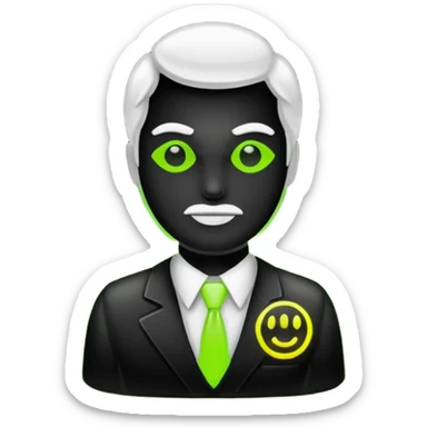 Administrator black white glowing logo icon transparent background sticker