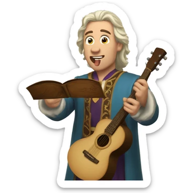 caucasian bards singing with magic sticker