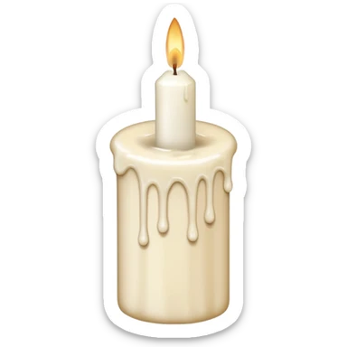 Thin and long Leaning Candle dripping wax as if someone is holding it sticker