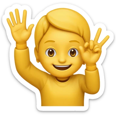 Normal emoji smiling and flipping off with both hands sticker