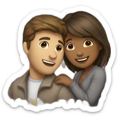 Femme et homme qui s'embrassent sticker