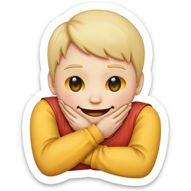 Emoji smiling face in a chokehold sticker