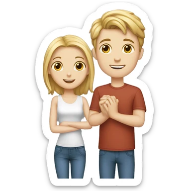 white boy proposing white girl  sticker