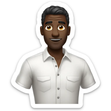 Goofy ahh dark-skinned male in white shirt  sticker