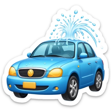 car wash with water spray sticker