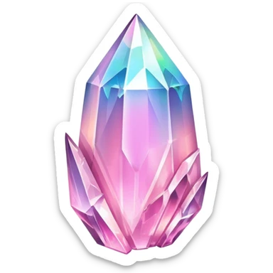 Pink iridescent nebula crystal shard sticker
