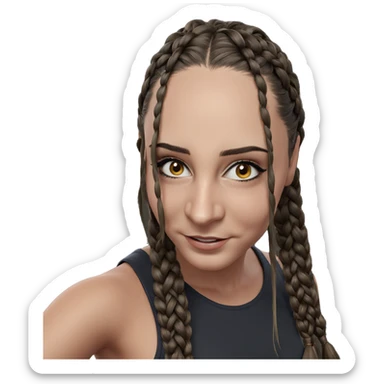 smiling girl portrait with braid sticker