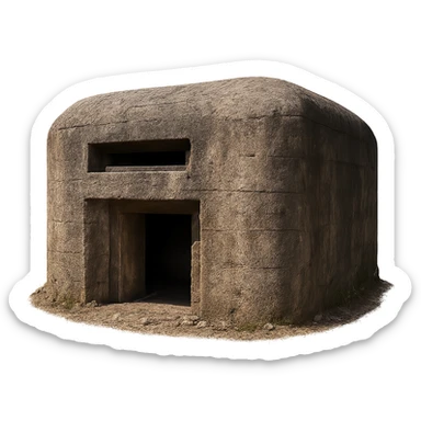 A realistic bunker with detailed textures and a rugged appearance. sticker
