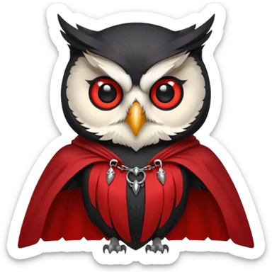 owl vampire in red collar cloak sticker